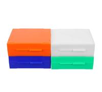 GARVALON 4pcs Plastic Microscope Slide Storage Boxes 25-Slot Capacity Each Multi-Color Laboratory Slide Organizer for Specimens and Histology Research for Medical and Scientific Use