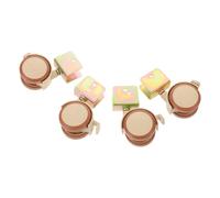 GARVALON 4pcs Roller Crib Wheels Brake Replacement Swivel Casters for Boy Girl Walker Silent Plastic Caster Wheels Trolley Crib Furniture Accessories Adjustable