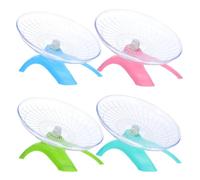 GARVALON 4pcs Silent Chewproof Hamster Exercise Wheel Flying Saucer Running Spinner for Dwarf Hamsters Mice Gerbils Quiet Safe Easy to Assemble Indoor Pet Training