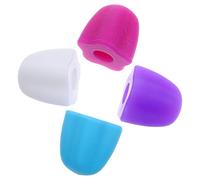 GARVALON 4pcs Silicone Toothpaste Covers Flower Designed Toothpaste Caps Self Closing Caps Multipurpose Squeezer