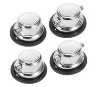 GARVALON 4pcs Silver-plated Drum Accessories Double and Single End Snare Tom Bass Drum Lugs Gaskets Fit Enhancing Tone and Sound Performance