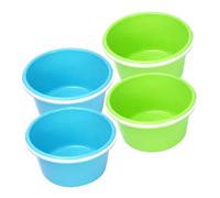 GARVALON 4pcs Small Plastic Sand Buckets with Handles Colorful Beach for Outdoor Fun Lightweight Pails for Sandcastle Building and Messy Activities