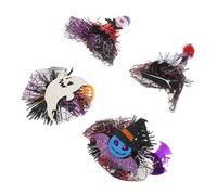 GARVALON 4pcs Spooky Halloween Pet Hair Accessories with Spider Web Clips for Dogs and Cats Festive Day Dead Design Costume Enhancement for Puppies and Furry Friends