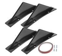 GARVALON 4pcs Triangle Car Rear Spoiler Kit Lightweight Mini Bumper Lip Splitter with Screw Installation for Collision Protection and Styling Vehicles