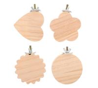 GARVALON 4pcs Wood Parrot Platform Stand Bird Cage Exercise Playground for Small Parrots Budgies Cockatiels