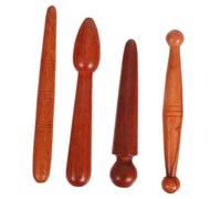 GARVALON 4pcs Wooden Acupuncture Pen Massage Tool Set Traditional Trigger Point Massager for Neck Foot Reflexology Handheld Manual Massage Therapy for Home Use