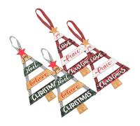 GARVALON 4Pcs Wooden Christmas Entryway Signs Rustic Merry Christmas Front Door Decor Red Green Hanging Plaques for Holiday Party Wall Ornament