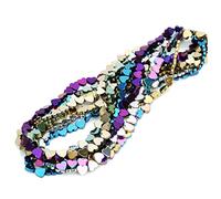 GARVALON 50 Pcs Hollow Heart Colored Stone Beads Green Semi-Finished Craft Beads for DIY Jewelry Accessories Bracelet Necklace Creative Natural Hematite Material