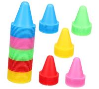 GARVALON 50 Pcs Multi-color Sports Training Cones for Soccer and Roller Skating Lightweight Practice Markers for Football Drills Agility and Footwork Exercises