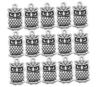 GARVALON 50pcs Antique Silver Alloy Owl Charms DIY Jewelry Making Pendants for Keychains Necklaces Bracelets Creative Craft Accessories for Handmade