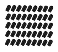 GARVALON 50pcs PVC Wire Rack Cover End Caps for Hooks and Hangers, Black Rubber Tip Covers for Metal Tubing, Sturdy and Versatile Protector for Home Storage Organization