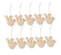 GARVALON 50pcs Unfinished Wood Slices for Crafts Bird-shaped Wood Chips for Creative Christmas Decorations for Boys and Girls Crafting and Painting Activities