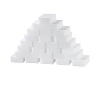 GARVALON 50pcs White Sponge Cleaning Pads Powerful Scrubbing Surface for Kitchen Cleaning, Non-Scratch Dishwashing Sponge Suitable for Bathroom and Household Use