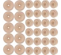 GARVALON 50pcs Wooden Wheels for DIY Car Models Smooth Finished Craft Supplies for Handmade Vehicles Educational Wooden Parts for Boys Creative Projects