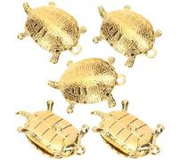 GARVALON 5Pcs Brass Turtle Keychain Charms Set, Small Retro Metal Pendant Accessories for Bag, Backpack Hanging Decoration, Jewelry Pendants for DIY Keyring and Bracelet