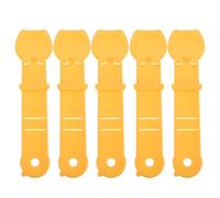 GARVALON 5pcs Cat Treat Feeding Spoon Multi-function Squeeze Dispenser for Wet Food and Lickable Snacks Lightweight Travel-friendly Yellow Spoons for Indoor Outdoor Kittens