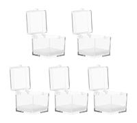 GARVALON 5pcs Clear Plastic Mineral Specimen Boxes with Soft Pad Interior Rock Collection Display Cases for Crystals Gemstones Bugs Transparent Cube Containers for Secure Storage and