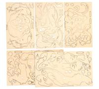 GARVALON 5pcs DIY Wooden Animal Puzzle Models Educational for Adults Creative Jigsaw Building Kit with Wolf Dragon Fox Deer Tiger for Cognitive Development and Home Decoration
