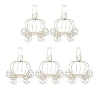 GARVALON 5Pcs Halloween Pumpkin Carriage Candy Boxes Small Metal Carriage Favor Boxes for Wedding Decor and Treat Packaging