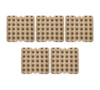 GARVALON 5pcs Paper Egg Carton Tray 30-count Beige Paper Pulp Egg Holder Not Easy to Deform Convenient to Use for Home Fridge Storage