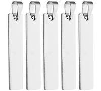 GARVALON 5pcs Stainless Steel Metal Blank Tags for DIY Key Rings Stamping Pendants Charms for Jewelry Crafting and Engraving