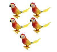 GARVALON 5pcs Wind-up Jumping Parrot for Colorful Cartoon Animal Playthings Novelty Spring for Fun Birthday and Early Learning Activities