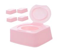 GARVALON 5pcs Wipes Storage Box with Dustproof Lid Refillable Wet Tissue Organizer for Home Car Travel Fit Tissue Holder for Clean Portable Wipe Storage