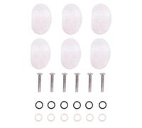 GARVALON 6 Pcs Semicircle Plastic Guitar Machine Head Caps Replacement Tuning Peg Buttons with Screws Ferrules Easy to Install for Classical and Acoustic Guitars