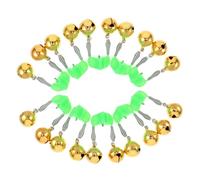 GARVALON 60pcs Dual Bell Fishing Alarm with Rod Clips Portable Bite Indicator for Night Sea and Ice Fishing High Sensitivity Bite Alerts Secure Fit for Bank