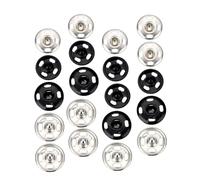 GARVALON 60pcs Invisible Metal Snaps Buttons for Coat Fasteners Press Studs for Sewing Snap Replacement Kit Press Buttons for Clothes Metal Studs Black