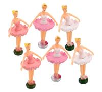 GARVALON 6pcs Ballet Girl Figurines Music Box Accessories Dancing Ballerina Sculptures Cake Toppers for Shower Birthday Wedding Decor Multipurpose Collectible Ornaments