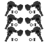 GARVALON 6Pcs Guitar String Locking Turners with Heavy Duty Gears for Electric Acoustic Guitars Semi-closed Design Complete Installation Kit Included