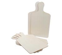 GARVALON 6Pcs Large Handmade Unfinished Wooden Paddle Cutting Boards with Handle - Rustic Rectangle Bread and Cheese Serving Tray - DIY Kitchen Butcher Block for Food Prep and Craft