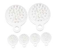 GARVALON 6pcs Meridian Scalp Massage Brush for Full Body Spa Shower Shampoo Brush with Ergonomic Grip Deep Cleansing Scalp Debris Comb for Relaxation and Oil Removal Hair Care