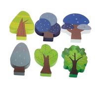 GARVALON 6pcs Mini Wooden Trees Toy Train Track Decoration Natural Wood Accessories Enhancing Railway Scenes Easy to Assemble Promotes Creativity and Skill Development