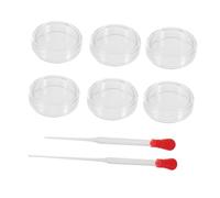 GARVALON 6pcs Petri Dish with Lids and Transfer Pipettes for Laboratory Culture and Fluid Transfer Sterilizable Unvented Suitable for Scientific Research and School Experiments