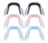 GARVALON 6pcs Small Soft Silicone Eyeglass Nose Pads Screw-in U-Shaped Nose Bridge Cushions for Glasses Frame Replacement in Pink, Light Blue, and Black - Non-Slip Eyewear Accessory for