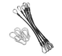 GARVALON 6pcs Stainless Steel Rubber Exercise Rope Cable Attachments with Loop Ends for Strength Training, Pulley Gym Accessories, Portable Home Workout Resistance Cables