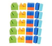 GARVALON 70pcs Geometric Shapes Blocks for Teaching and Math Manipulatives Spatial Geometry for Primary School Students Develops Creativity and Spatial Awareness in Math Learning