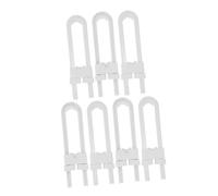 GARVALON 7pcs Boy Girl Safety Locks U-Shaped Anti-Pinch Locks for Cabinets Drawers and Doors Easy Install No Drilling Required Protects Little Hands from Injury White