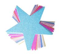 GARVALON 80pcs Glittering Five-pointed Star Decoration Decorative Cutouts Birthday Party Stars Christmas Decor Gold Tinsel Star Garland for Colored Glittering Star Cutouts Large Fete Paper