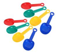 GARVALON 8Pcs Beach Shovels Set, Plastic Sand Shovels for with Red, Yellow, Blue, Green Colors, Mini Scoops for Sand Digging and Water Play
