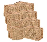 GARVALON 8pcs Decoration Ornaments Miniature Straw Hay Miniature Straw Bales for Decoration Mini Hay Small Real Looking Hay Bales Doll House Fake Hay Mini Bales Miniature Hay