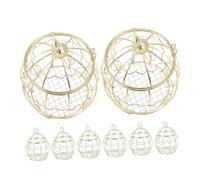 GARVALON 8Pcs Gold Metal Birdcage Candy Boxes Hollow Iron Wire Candy Containers for Wedding Favors, Party Treat Holders, Packaging Boxes for Holiday Celebrations