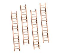 GARVALON 8pcs Miniature Ladder: Wood Micro Furniture Mini Step Ladder Wood Toys Ornament Farmhouse Tea Towel Stand Holder for Country Bathroom Decor