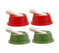 GARVALON 8pcs Realistic Dog Bowl Model for Dollhouse Mini Pet Food Water Bowls Accessories for Toy Dogs Creative Decor for Imaginative Play for Boy Girl Dollhouses