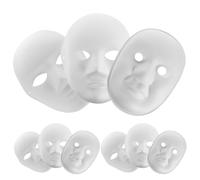GARVALON 9pcs DIY White Paper Masks Set, Hand-painted Pulp Face Masks for Men Women, Includes Beijing Opera Style, Blank Masquerade Props for Costume Party and Cosplay