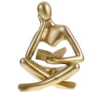 GARVALON Abstract Resin Reader Figurine Sculpture for Desktop Decor Modern Thinker Statue with Vivid Details Craft for Home Office Bookshelf Study Table Decoration