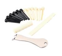 GARVALON Acoustic Guitar Bridge Pin Peg with Nut Extractor Tool for String Replacement Use Plastic Puller Kit Compatible with Electric and Acoustic Guitars Practical Maintenance Accessory