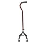 GARVALON Adjustable Aluminum Alloy Quad Base Walking Stick for Elderly Men and Women, Detachable Trekking Pole Cane for Stability with Curved Handle, Portable Mobility Aid for Outdoor